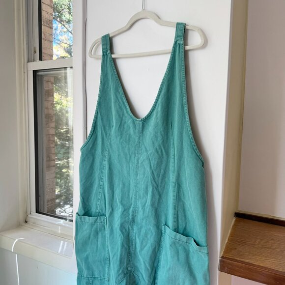 New Free People High Roller Cord Jumpsuit Onesie One Piece We The Free Green XL - Picture 4 of 8